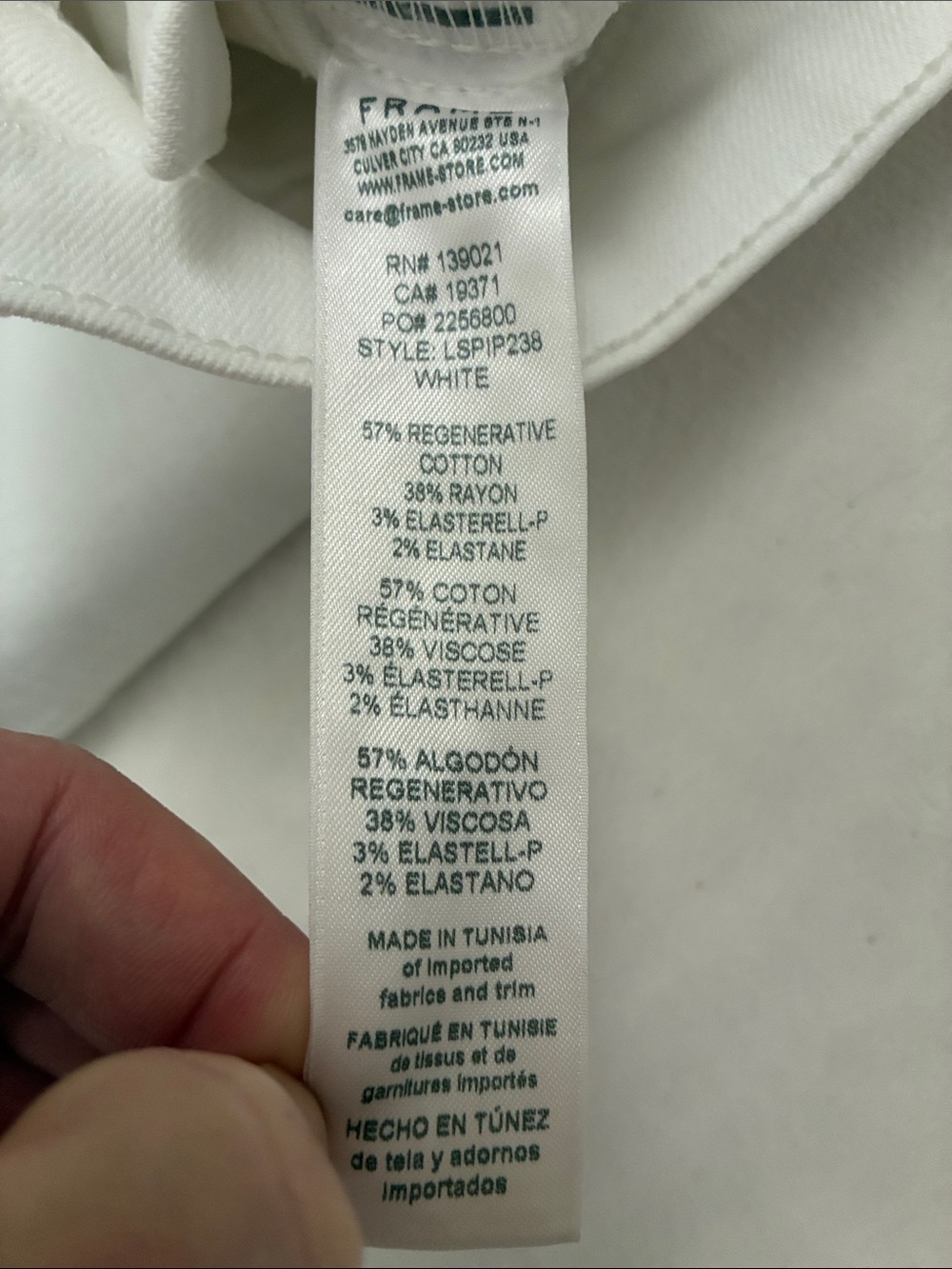 FRAME Le Slim Palozzo White jeans - Picture 5 of 5